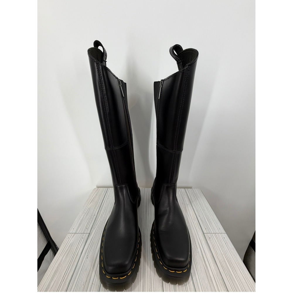 Dr. Martens Amaayah Hi Boots Black Leather Knee Tall Riding Women's Size 8 NEW - Picture 7 of 16